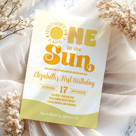 Invitación Primer Cumpleaños De One In Sun Summer Hippie Retr