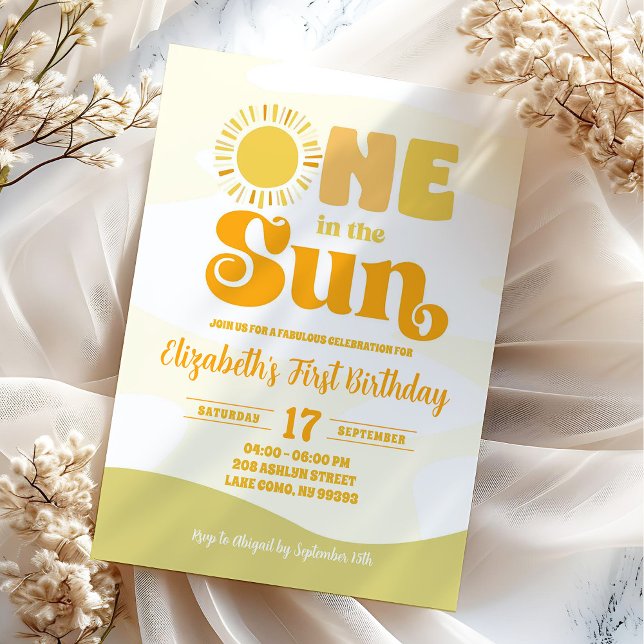 Invitación Primer Cumpleaños De One In Sun Summer Hippie Retr (Subido por el creador)