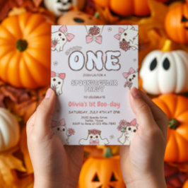 Invitación Primer cumpleaños de One Spooky Babe Retro Hallowe