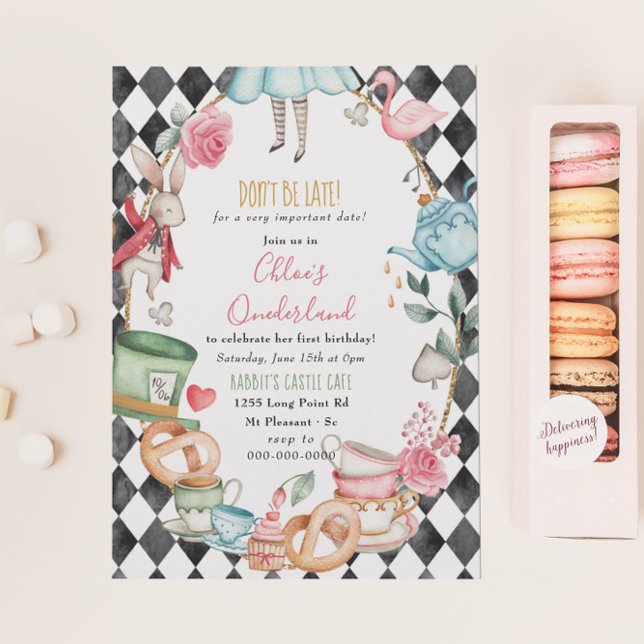 Invitación Primer cumpleaños de Onederland Tea Birthday Party (Subido por el creador)