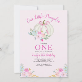 Invitación Primer cumpleaños de pequeños Chicas de calabaza r