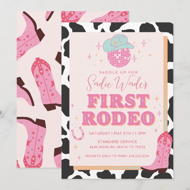 INVITACIÓN PRIMER CUMPLEAÑOS DE RODEO (Anverso / Reverso)