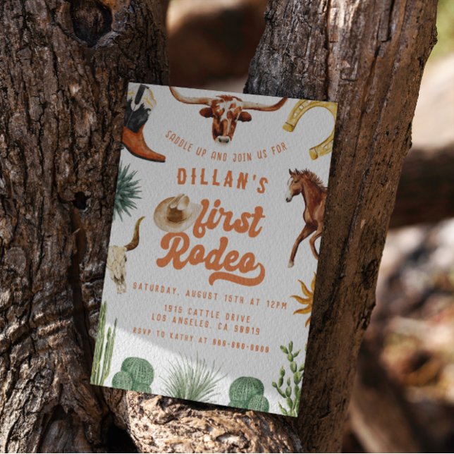 Invitación Primer cumpleaños de Rodeo Cowboy (Subido por el creador)