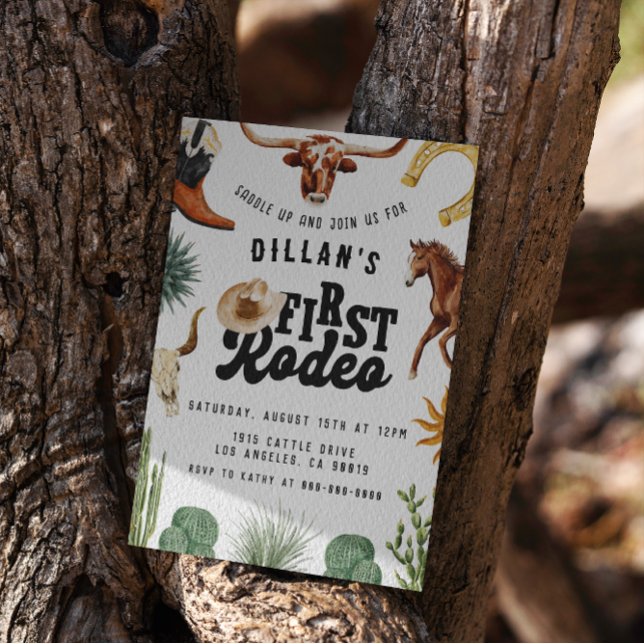 Invitación Primer cumpleaños de Rodeo Cowboy (Subido por el creador)