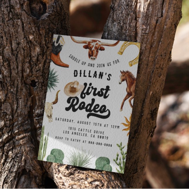 Invitación Primer cumpleaños de Rodeo Cowboy (Subido por el creador)
