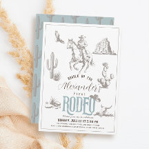 Primer cumpleaños de Rodeo Cowboy Western Blue
