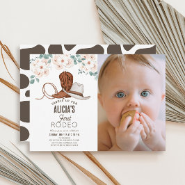 Invitación Primer cumpleaños de Rodeo Cowgirl Western Floral