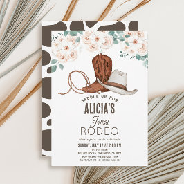 Invitación Primer cumpleaños de Rodeo Cowgirl Western Floral