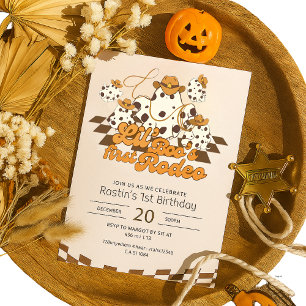 Invitación Primer cumpleaños de Rodeo de Retro Cowboy Hallowe