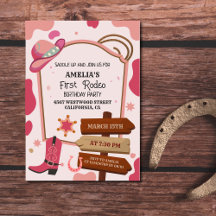 Primer cumpleaños de rodeo del chica occidental si