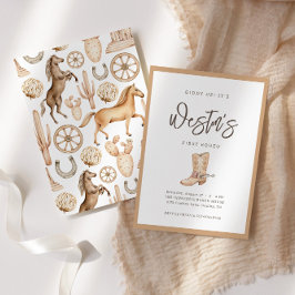 Invitación Primer cumpleaños de Rodeo Neutral Southern Cowboy