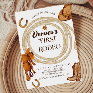 Invitación Primer cumpleaños de Rodeo Occidental invita a gén