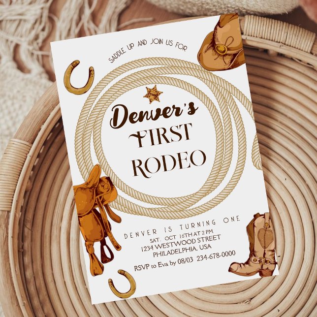 Invitación Primer cumpleaños de Rodeo Occidental invita a gén (Subido por el creador)