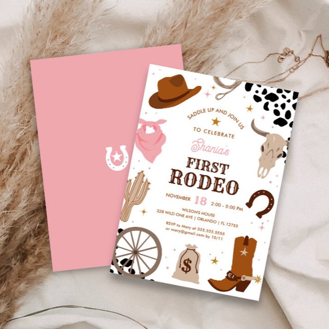 Invitación Primer cumpleaños de Rodeo Occidental Wild West Ch (Subido por el creador)