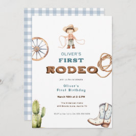 Invitación Primer cumpleaños de Rodeo Western Baby Boy