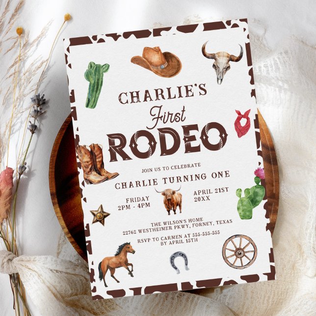 Invitación Primer cumpleaños de Rodeo Western Boy (Subido por el creador)