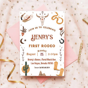 Invitación Primer cumpleaños de Rodeo Western Cowboy