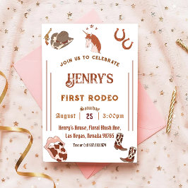 Invitación Primer cumpleaños de Rodeo Western Cowboy