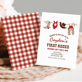 Invitación Primer cumpleaños de Rodeo Western Cowboy