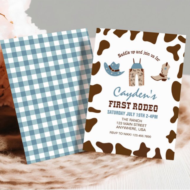 Invitación Primer cumpleaños de Rodeo Western Cowboy (Subido por el creador)