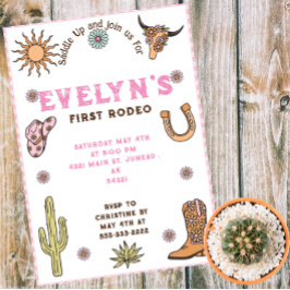 Invitación Primer cumpleaños de Rodeo Western Cowboy Boho