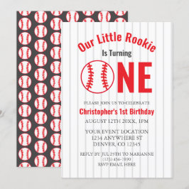 Invitación Primer cumpleaños de Rookie Baseball