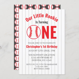 Invitación Primer cumpleaños de Rookie Baseball