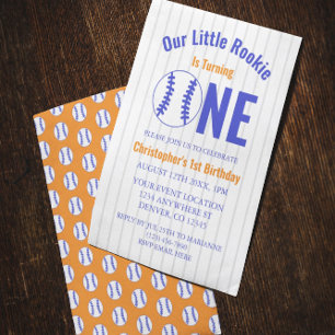 Invitación Primer cumpleaños de Rookie Baseball