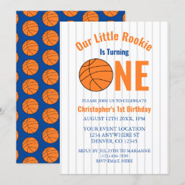 Invitación Primer cumpleaños de Rookie Basketball