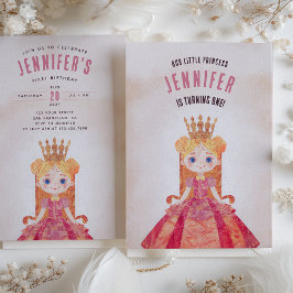Invitación Primer cumpleaños de Royal Fairytale