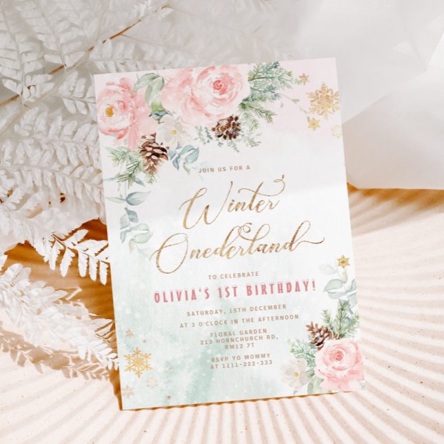 Invitación Primer cumpleaños de Rubor Winter Onederland (Subido por el creador)