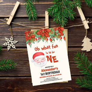Invitación Primer cumpleaños de Santa navidad