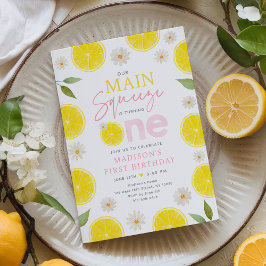 Invitación Primer cumpleaños de Squeeze Lemon Daisy