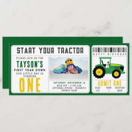 Invitación Primer cumpleaños de Star Your Tractor | Tema de l