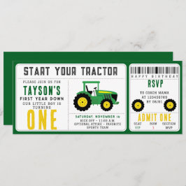 Invitación Primer cumpleaños de Star Your Tractor | Tema de l