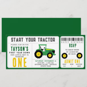 Invitación Primer cumpleaños de Star Your Tractor   Tema de l