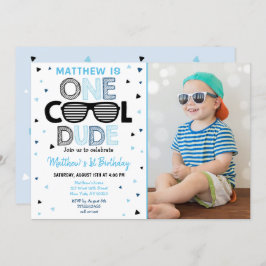 Invitación Primer cumpleaños de Sunglass Boy, chico de Guay