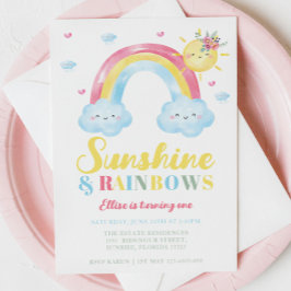 Invitación Primer cumpleaños de Sunshine and Rainbows