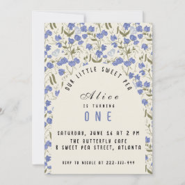 Invitación Primer cumpleaños de Sweet Little Pea chica