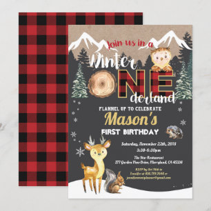 Invitación Primer cumpleaños de un animal de bosque de Oneder