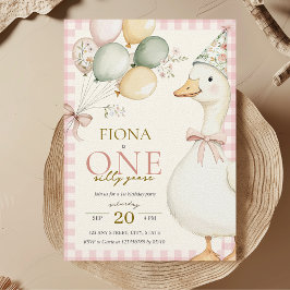 Invitación Primer cumpleaños de un Chica rosado rosado de Gin