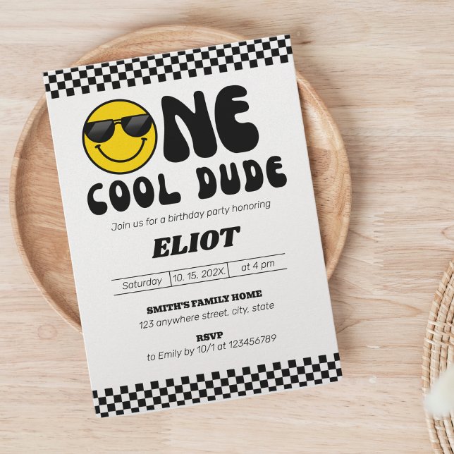 Invitación Primer cumpleaños de un chico de Guay feliz (Subido por el creador)