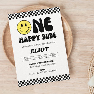 Invitación Primer cumpleaños de un chico feliz