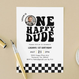 Invitación Primer cumpleaños de un chico feliz