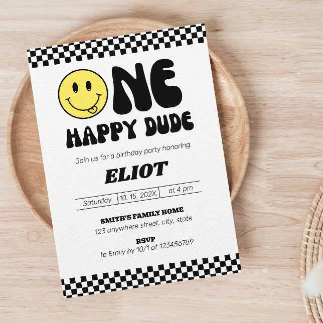 Invitación Primer cumpleaños de un chico feliz (Subido por el creador)