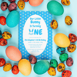 Invitación Primer cumpleaños de un conejo pequeño