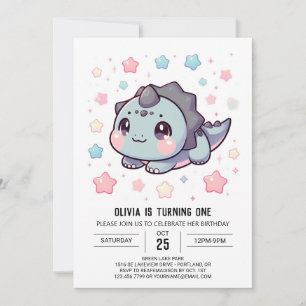 Invitación Primer cumpleaños de un dinosaurio prehistórico el