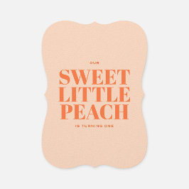 Invitación Primer cumpleaños de un dulce Chica de la Melocotó