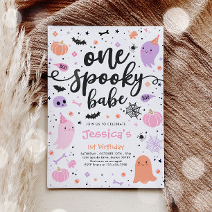 Invitación Primer cumpleaños de un fantasma de Halloween con 