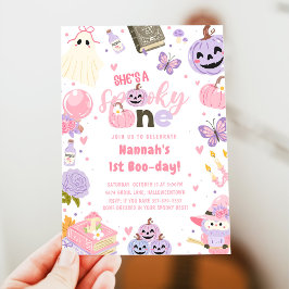 Invitación Primer cumpleaños de un fantasma de Halloween con 